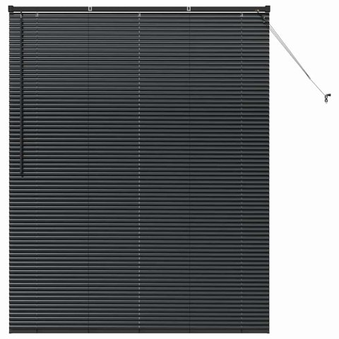 ŻALUZJA OKIENNA Z ZASŁONAMI CZARNY ALUMINIUM