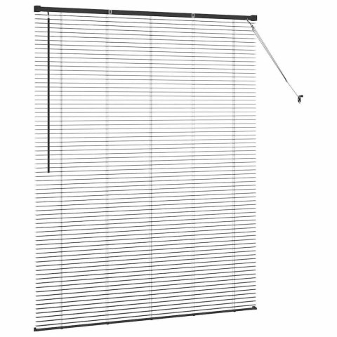 ŻALUZJA OKIENNA Z ZASŁONAMI CZARNY ALUMINIUM