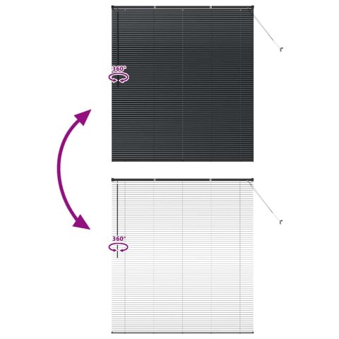 ŻALUZJA OKIENNA Z ZASŁONAMI CZARNY ALUMINIUM