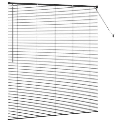 ŻALUZJA OKIENNA Z ZASŁONAMI CZARNY ALUMINIUM