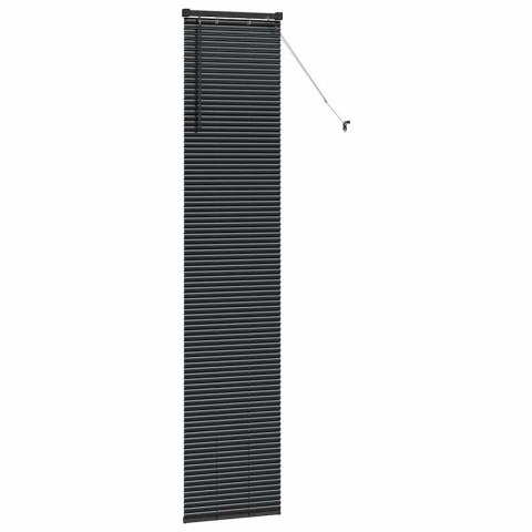 VidaXL Żaluzja okienna z zasłonami Czarny Aluminium