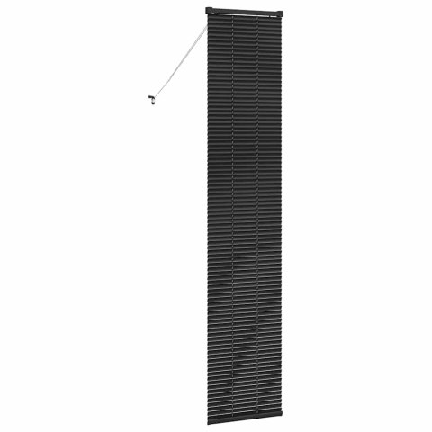 VidaXL Żaluzja okienna z zasłonami Czarny Aluminium