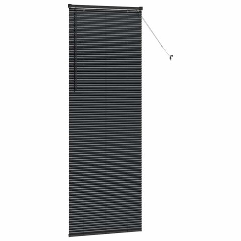 VidaXL Żaluzja okienna z zasłonami Czarny Aluminium