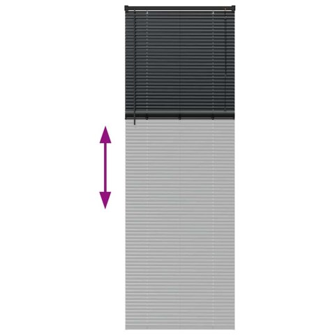 VidaXL Żaluzja okienna z zasłonami Czarny Aluminium