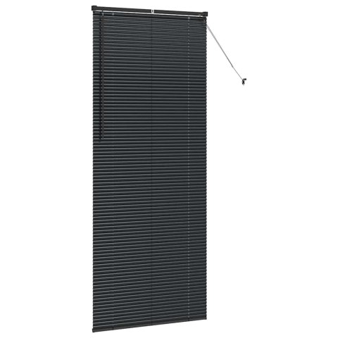 VidaXL Żaluzja okienna z zasłonami Czarny Aluminium