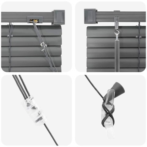 VidaXL Żaluzja okienna z zasłonami ciemno szary Aluminium