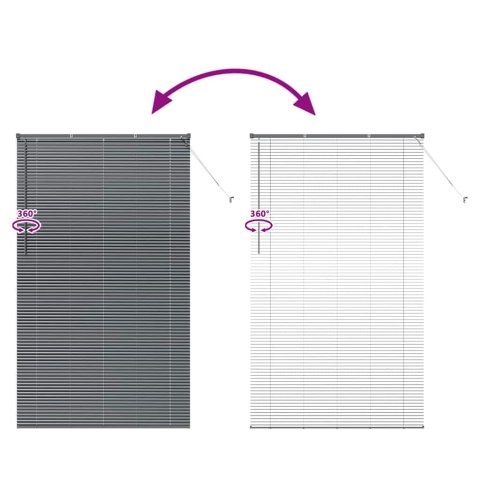 VidaXL Żaluzja okienna z zasłonami ciemno szary Aluminium