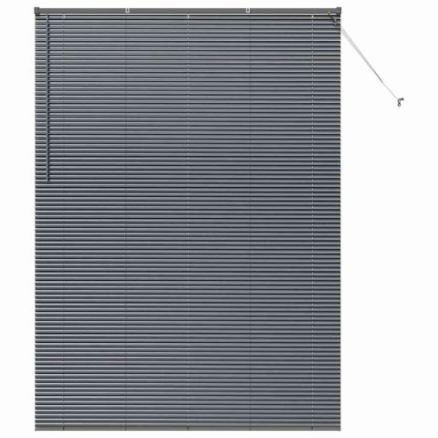 ŻALUZJA OKIENNA Z ZASŁONAMI CIEMNO SZARY ALUMINIUM
