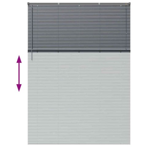 ŻALUZJA OKIENNA Z ZASŁONAMI CIEMNO SZARY ALUMINIUM