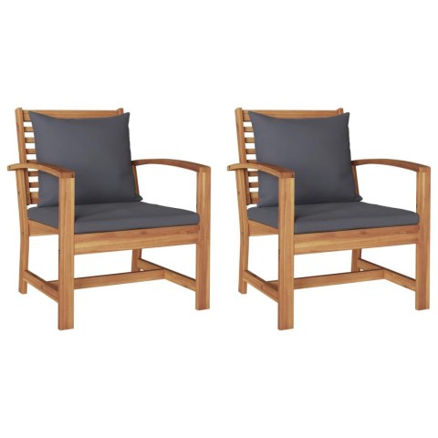 KRZESŁA OGRODOWE 2 SZT NATURALNY 60X65X76.5CM