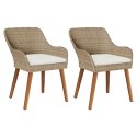VidaXL Krzesło Ogrodowe 2 pcs Beżowy 55 x 62.5 x 82cm polirattan