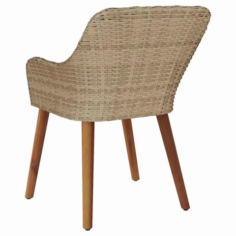 VidaXL Krzesło Ogrodowe 2 pcs Beżowy 55 x 62.5 x 82cm polirattan