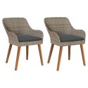 VidaXL Krzesło Ogrodowe 2 pcs Czarny 55 x 62.5 x 82cm polirattan