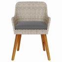 VidaXL Krzesło Ogrodowe 2 pcs Jasnoszary 55 x 62.5 x 82cm polirattan