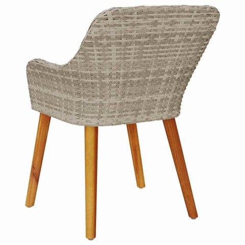 VidaXL Krzesło Ogrodowe 2 pcs Jasnoszary 55 x 62.5 x 82cm polirattan