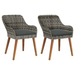 VidaXL Krzesło Ogrodowe 2 pcs Szary 55 x 62.5 x 82cm polirattan