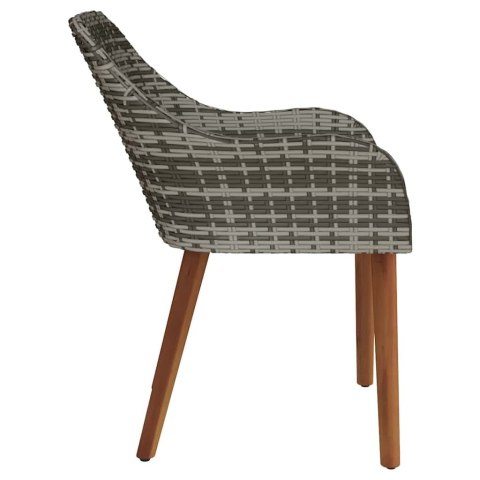 VidaXL Krzesło Ogrodowe 2 pcs Szary 55 x 62.5 x 82cm polirattan