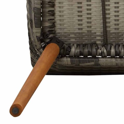 VidaXL Krzesło Ogrodowe 2 pcs Szary 55 x 62.5 x 82cm polirattan