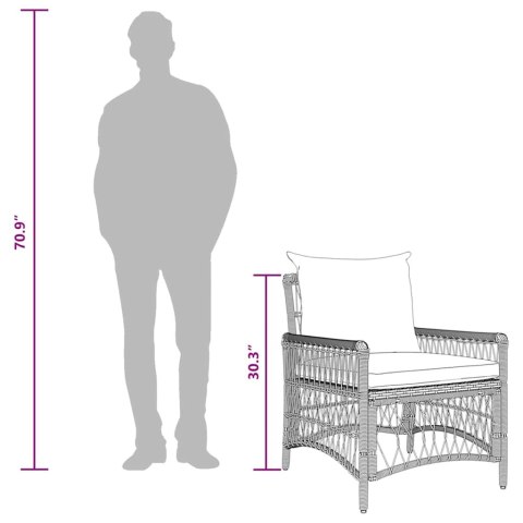 VidaXL Krzesło Ogrodowe Szary 60 x 70 x 78cm polirattan
