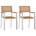 VidaXL KrzesłoOgrodowe 2 pcs Brązowy 56x54,5x87cm DrewnoAkacjowe