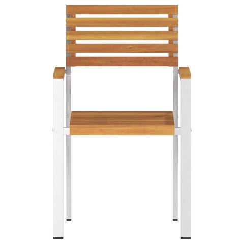 VidaXL KrzesłoOgrodowe 2 pcs Brązowy 56x54,5x87cm DrewnoAkacjowe