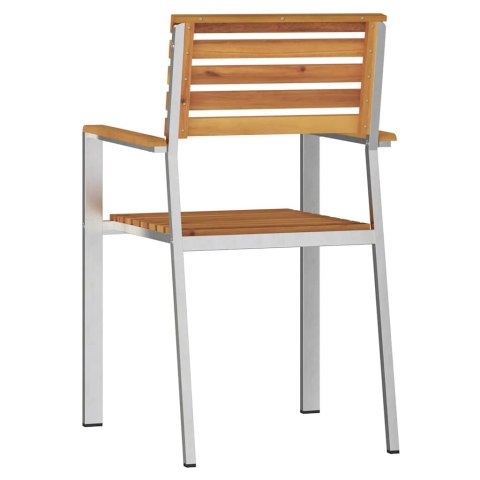 VidaXL KrzesłoOgrodowe 2 pcs Brązowy 56x54,5x87cm DrewnoAkacjowe