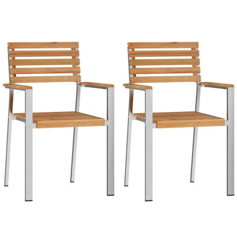 VidaXL KrzesłoOgrodowe 2 pcs Brązowy 56x54,5x87cm DrewnoTekowe