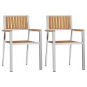 VidaXL KrzesłoOgrodowe 2 pcs Brązowy 56x54,5x87cm DrewnoTekowe