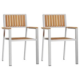 VidaXL KrzesłoOgrodowe 2 pcs Brązowy 56x54,5x87cm DrewnoTekowe