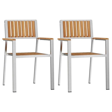 VidaXL KrzesłoOgrodowe 2 pcs Brązowy 56x54,5x87cm DrewnoTekowe