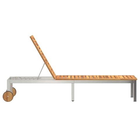 VidaXL Leżak 1-osoba Brązowy 207 x 58 x 35cm Lite drewno akacjowe
