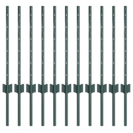 VidaXL Słupek ogrodzeniowy. 11 pcs Zielony 100 cm Stal