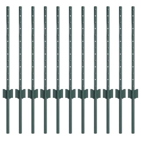 VidaXL Słupek ogrodzeniowy. 11 pcs Zielony 100 cm Stal