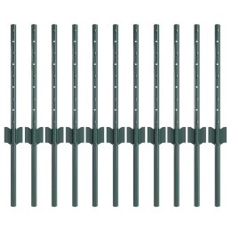 VidaXL Słupek ogrodzeniowy. 11 pcs Zielony 80 cm Stal