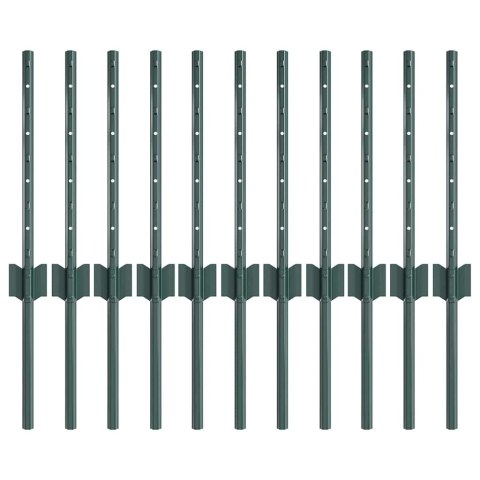 VidaXL Słupek ogrodzeniowy. 11 pcs Zielony 80 cm Stal