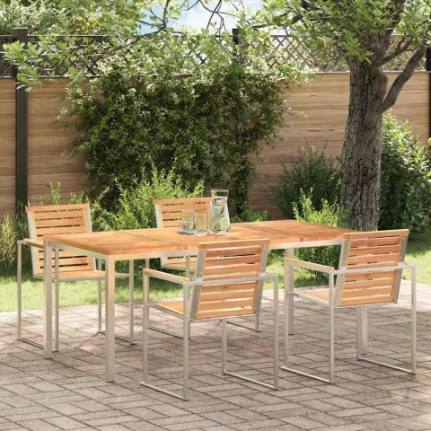 STÓŁ OGRODOWY BRĄZOWY LITE DREWNO TEAKOWE 180 X 90 X 75 CM