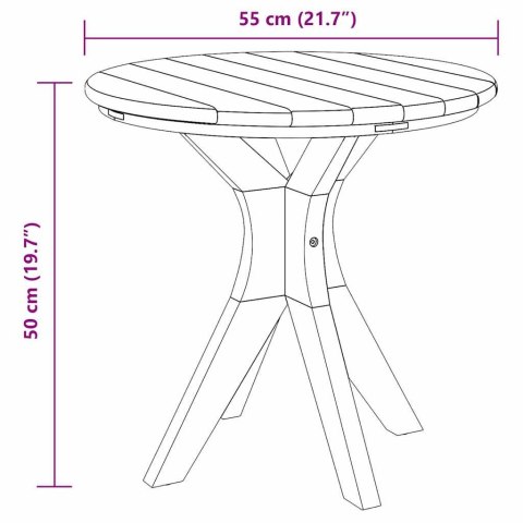 VidaXL Stolik kawowy Brązowy 55 x 55 x 51 cm Lite drewno tekowe