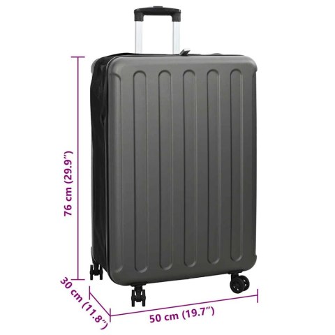 VidaXL Walizka Z blokadą ciemno szary 50 x 30 x 76 cm Plastik ABS