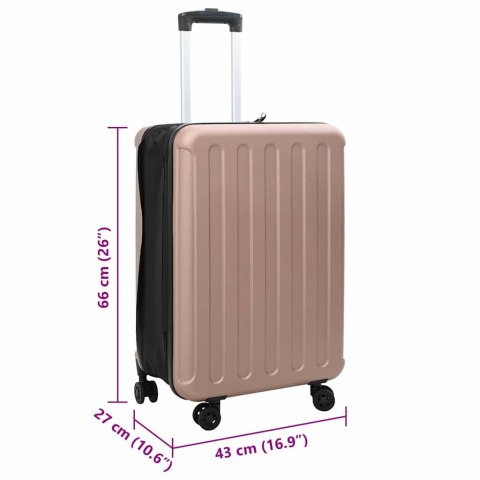 VidaXL Walizka Z blokadą różowe złoto 43 x 27 x 66 cm Plastik ABS