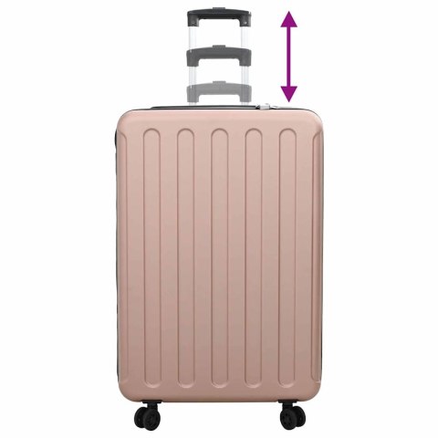 WALIZKA Z BLOKADĄ RÓŻOWE ZŁOTO 50X30X76CM PLASTIK ABS