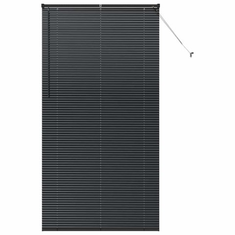 VidaXL Żaluzja okienna z zasłonami Czarny Aluminium
