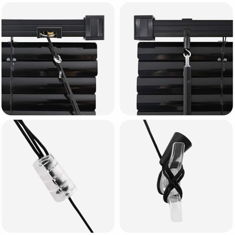 VidaXL Żaluzja okienna z zasłonami Czarny Aluminium