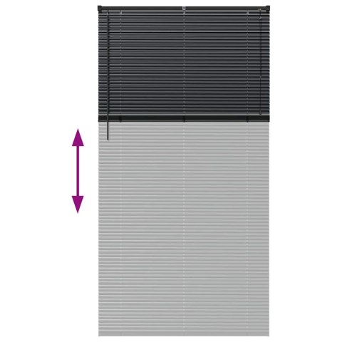 VidaXL Żaluzja okienna z zasłonami Czarny Aluminium