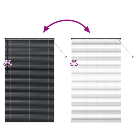 ŻALUZJA OKIENNA Z ZASŁONAMI CZARNY ALUMINIUM