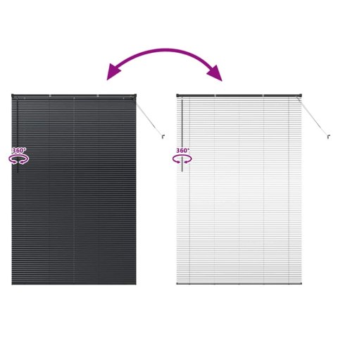 ŻALUZJA OKIENNA Z ZASŁONAMI CZARNY ALUMINIUM