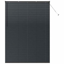 VidaXL Żaluzja okienna z zasłonami Czarny Aluminium