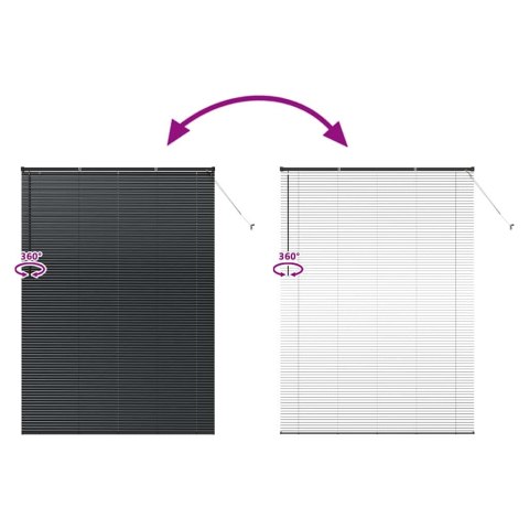 ŻALUZJA OKIENNA Z ZASŁONAMI CZARNY ALUMINIUM