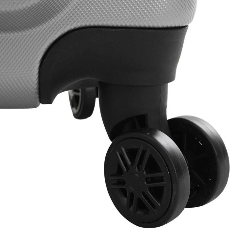 ZESTAW WALIZEK 3 SZT SREBRNY 50X31X78CM PLASTIK ABS I STAL