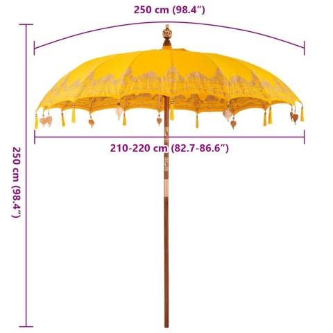 VidaXL Baliński Parasol Żółty 215 x 215 x 260 cm