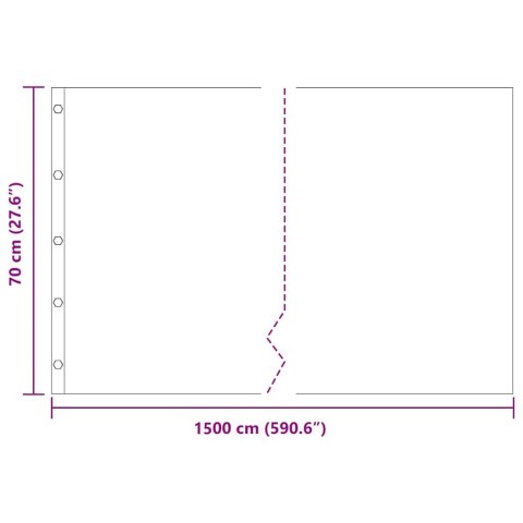 VidaXL Bariera korzeniowa Czarny 0.7 x 15 m HDPE